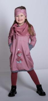 Preview: Baumwoll Jersey Panel ca. 65 cm Winterbär auf Rosa by emmapünktchen